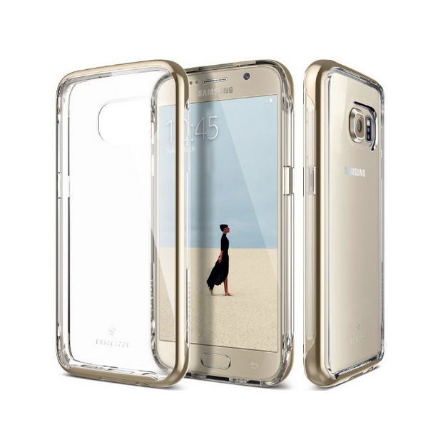 Galaxy S7 Case Caseology Skyfall Series Scratch-Resistant Clear Back Cover gold Shock Absorbent